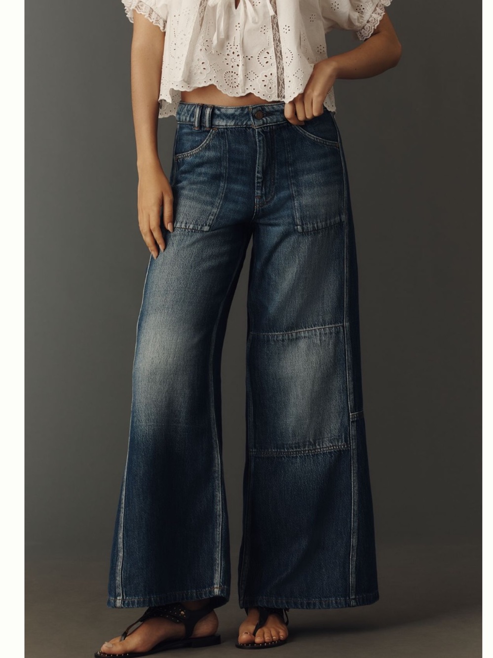 Anthro Pilcro Adi Reworked Mid-Rise Relaxed Wide-Leg Jeans. Size 29. MSRP $158